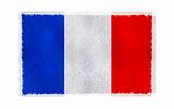 Flag of french on old wall background, vector wallpaper, texture, banner, illustration