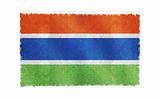 Flag of Gambia Flag on old wall background, vector wallpaper, texture, banner, illustration