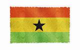 Flag of Ghana on old wall background, vector wallpaper, texture, banner, illustration
