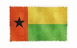 Flag of Guinea Bissau on old wall background, vector wallpaper, texture, banner, illustration