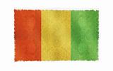 Flag of Guinea on old wall background, vector wallpaper, texture, banner, illustration