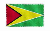 Flag of Guyana on old wall background, vector wallpaper, texture, banner, illustration