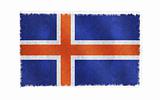 Flag of Iceland on old wall background, vector wallpaper, texture, banner, illustration