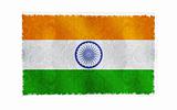 Flag of India on old wall background, vector wallpaper, texture, banner, illustration
