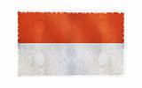 Flag of Indonesia on old wall background, vector wallpaper, texture, banner, illustration