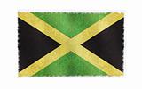 Flag of Jamaica on old wall background, vector wallpaper, texture, banner, illustration