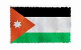 Flag of Jordan on old wall background, vector wallpaper, texture, banner, illustration