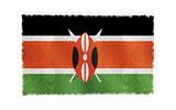 Flag of Kenya on old wall background, vector wallpaper, texture, banner, illustration