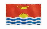 Flag of Kiribati on old wall background, vector wallpaper, texture, banner, illustration