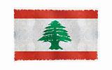 Flag of Lebanon on old wall background, vector wallpaper, texture, banner, illustration