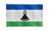 Flag of Lesotho on old wall background, vector wallpaper, texture, banner, illustration