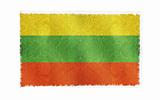 Flag of Lithuania on old wall background, vector wallpaper, texture, banner, illustration
