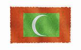 Flag of Maldives on old wall background, vector wallpaper, texture, banner, illustration