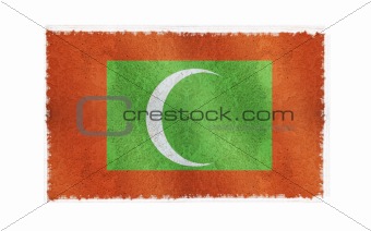 Flag of Maldives on old wall background, vector wallpaper, texture, banner, illustration