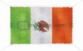 Flag of Maxico on old wall background, vector wallpaper, texture, banner, illustration