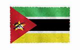 Flag of Mozambique on old wall background, vector wallpaper, texture, banner, illustration