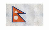 Flag of Nepal on old wall background, vector wallpaper, texture, banner, illustration