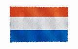 Flag of Netherland on old wall background, vector wallpaper, texture, banner, illustration