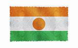 Flag of Niger on old wall background, vector wallpaper, texture, banner, illustration