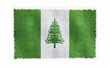 Flag of Norfolk Island on old wall background, vector wallpaper, texture, banner, illustration
