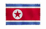 Flag of North Korea on old wall background, vector wallpaper, texture, banner, illustration