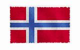 Flag of Norway on old wall background, vector wallpaper, texture, banner, illustration