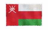 Flag of Oman on old wall background, vector wallpaper, texture, banner, illustration