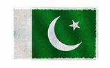 Flag of Pakistan on old wall background, vector wallpaper, texture, banner, illustration