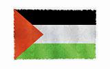 Flag of Palestine on old wall background, vector wallpaper, texture, banner, illustration