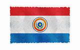 Flag of Paraguay on old wall background, vector wallpaper, texture, banner, illustration