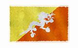 Flag of Bhutan on old wall background, vector wallpaper, texture, banner, illustration