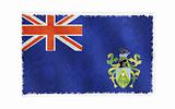 Flag of Pitcairn Island on old wall background, vector wallpaper, texture, banner, illustration