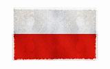Flag of Poland on old wall background, vector wallpaper, texture, banner, illustration