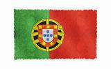 Flag of Portugal on old wall background, vector wallpaper, texture, banner, illustration