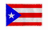 Flag of Puerto Rico on old wall background, vector wallpaper, texture, banner, illustration