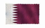 Flag of Qatar on old wall background, vector wallpaper, texture, banner, illustration