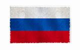 Flag of Russia on old wall background, vector wallpaper, texture, banner, illustration