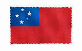 Flag of Samoa on old wall background, vector wallpaper, texture, banner, illustration