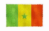 Flag of Senegal on old wall background, vector wallpaper, texture, banner, illustration
