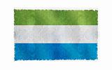 Flag of Sierra Leone on old wall background, vector wallpaper, texture, banner, illustration