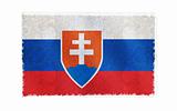 Flag of Slovakia on old wall background, vector wallpaper, texture, banner, illustration