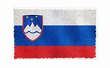 Flag of Slovenia on old wall background, vector wallpaper, texture, banner, illustration