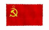 Flag of Soviet Union on old wall background, vector wallpaper, texture, banner, illustration