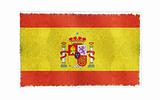 Flag of Spain on old wall background, vector wallpaper, texture, banner, illustration