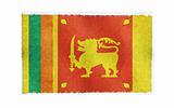 Flag of Sri Lanka on old wall background, vector wallpaper, texture, banner, illustration