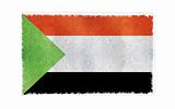 Flag of Sudan on old wall background, vector wallpaper, texture, banner, illustration