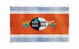 Flag of Swaziland on old wall background, vector wallpaper, texture, banner, illustration