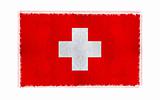 Flag of Switzerland on old wall background, vector wallpaper, texture, banner, illustration