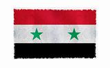 Flag of Syria on old wall background, vector wallpaper, texture, banner, illustration