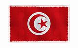 Flag of Tunisia on old wall background, vector wallpaper, texture, banner, illustration